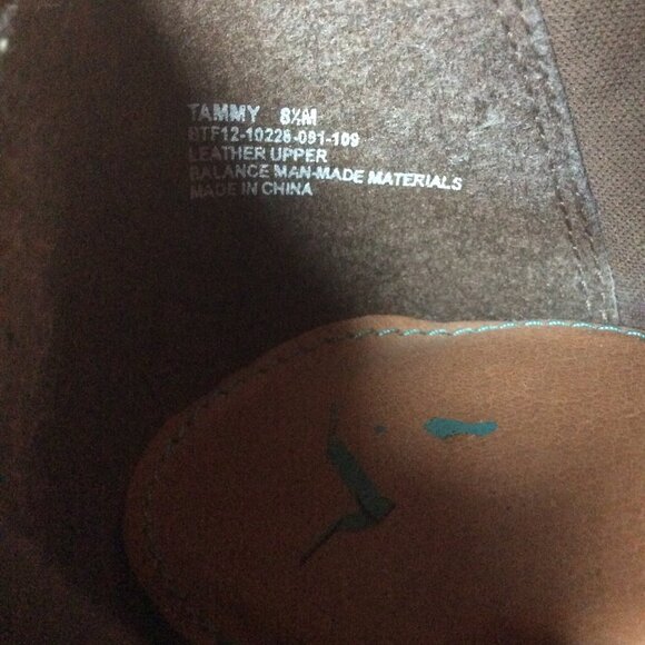 Yuu Tammy Light Brown Leather Upper Stacked Heel Western Ankle Boot Size 8.5M - Picture 5 of 10